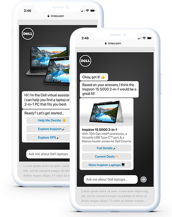 Dell conversational display ad by AdChat
