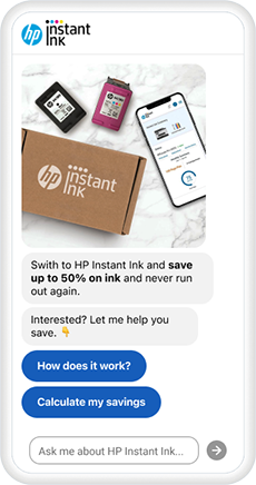 HP Instant Ink Conversational Display Ad