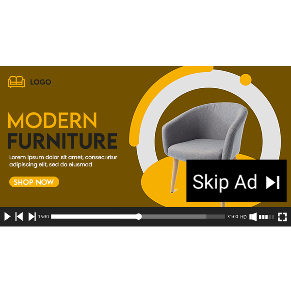 Video ad skip button