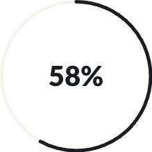 58% pie chart