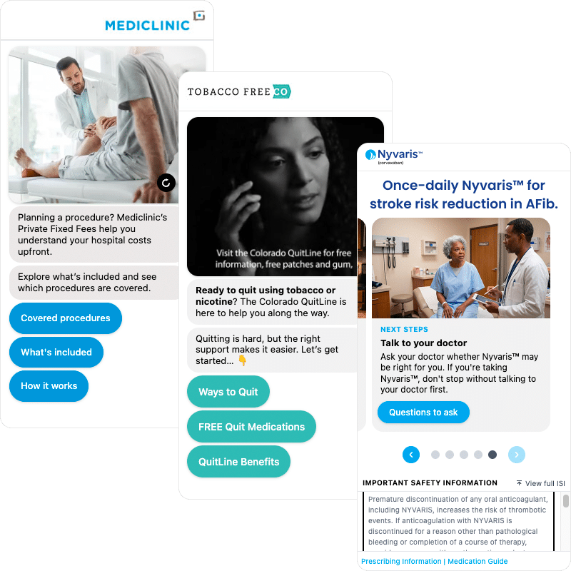 AdChat Healthcare and Pharma Ad Formats